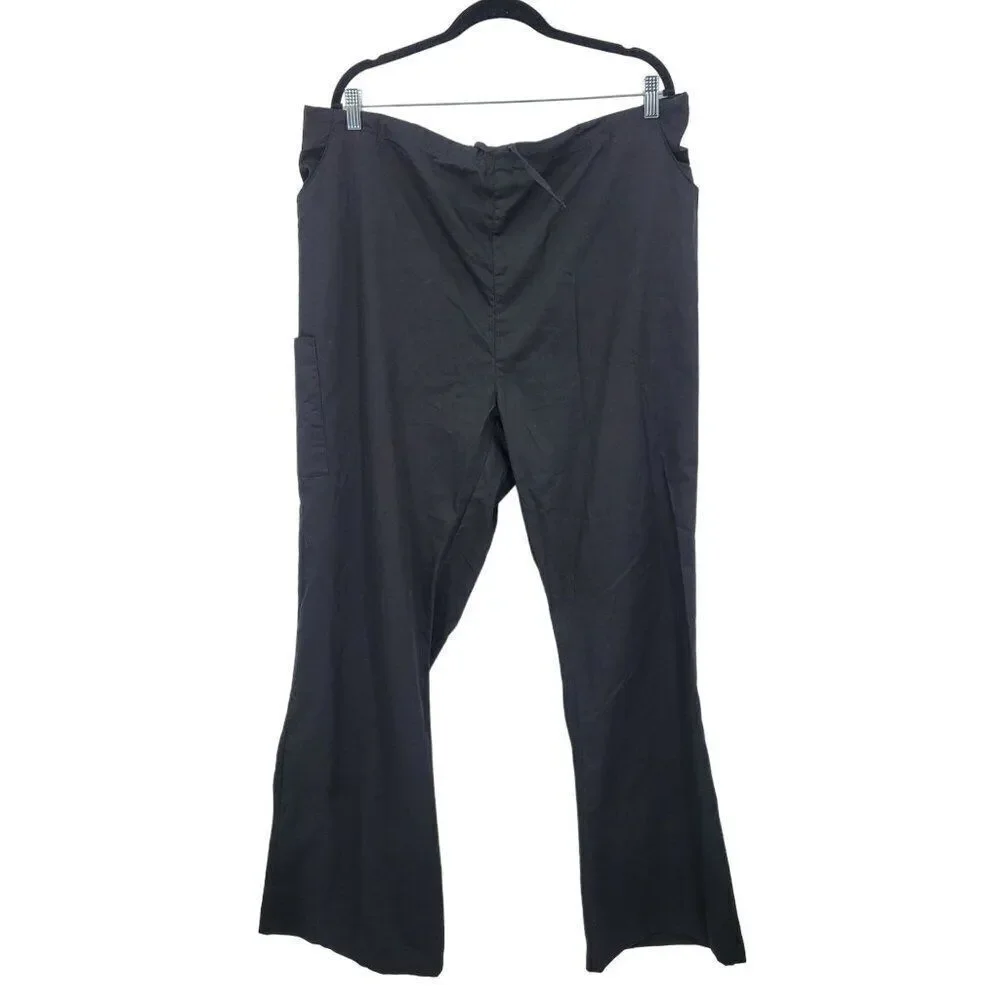 Dickies Black 2X TL Work Pant Elastic Drawstring Waist Pocket Lightweight Cotton